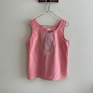 vintage Or-Lee 100% cotton salmon pink tank top